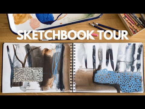 Видео: Вдохновитесь туром по альбому для рисования в смешанной технике ⭐ Изобилие абстракций!