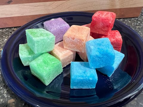 Видео: Желатиновые кусочки, высушенные методом заморозки