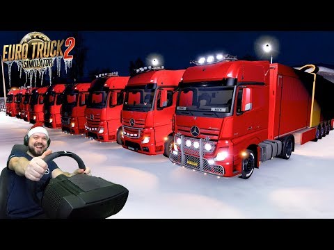 Видео: Новогодний конвой в Euro Truck Simulator 2
