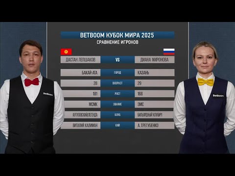 Видео: "BetBoom Кубок Мира 2025". Д. Лепшаков (KGZ) - Д. Миронова (RUS). Св.пирамида.