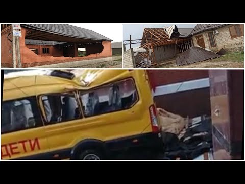 Видео: ЧС г.Курчалой 09.08.2021 последствия сильного ураганного ветра,есть много разрушений.