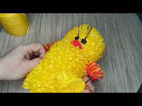 Видео: Учимся вязать игрушку-мочалку из полипропилена в 1 нить. На примере цыпленка