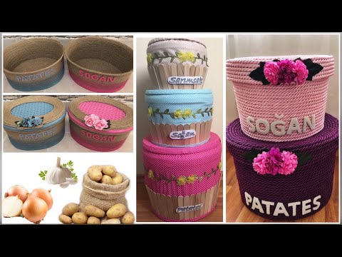 Видео: Изготовление 3 овощных корзинок для картофеля и лука | Утилизация отходов