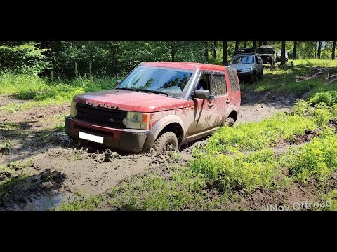 Видео: Land Rover Discovery 3, Mitsubishi Pinin, Уазы и Нивы в лесу