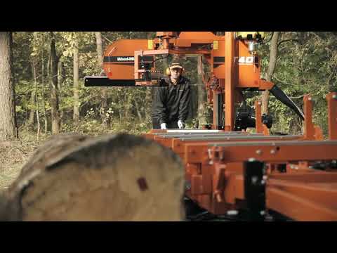 Видео: Мобильная пилорама LТ40 с шасси, гидравликой и дизельным двигателем.