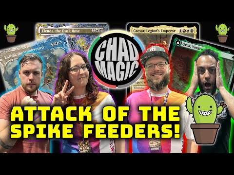 Видео: Командир с Spike Feeders! | Прямая трансляция с MagicCon Vegas | Кастрал против Цезаря против Гри...