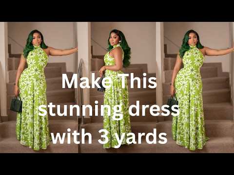Видео: Сшейте это платье с халтер-воротником от Veekee James из 3 ярдов креповой ткани / Элегантный летн...