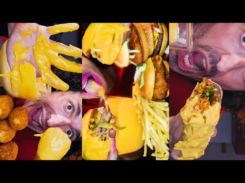 Видео: АСМР ест слишком много соуса в течение 1,5 часов и не разговаривает * Грязно * 먹방