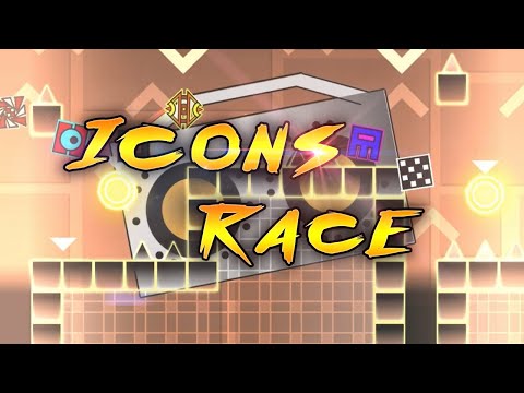 Видео: Снова Прикольный уровень! Icons Race by VegasKoneko - 100% | Geometry Dash