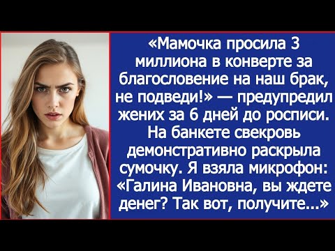 Видео: Мамочка просила 3 миллиона в конверте за благословение на наш брак, не подведи! Предупредил жених