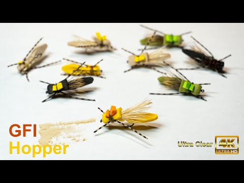 Видео: GFA Hopper - мушка для ловли кузнечиков из пеноматериала, индикаторная мушка - сеансы вязания сух...