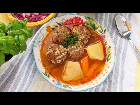 Видео: Тефтел Шурва | Teftel Shorva Tayyorlash | Тефтели С Рисом | Meatball Soup