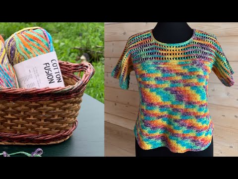 Видео: Футболка крючком из YarnArt Cotton Fusion🎨, мастер класс