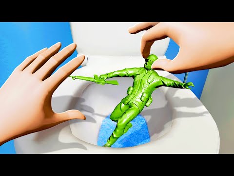 Видео: СМЫВАЙТЕ Оживших Солдатик в Унитаз - Plastic Battlegrounds VR