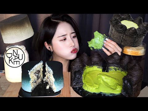 Видео: ASMR 🍵ㅣДесерт с зеленым чаем а также Торт со взбитыми сливками Мукбанг MukbangㅣCake Dessert