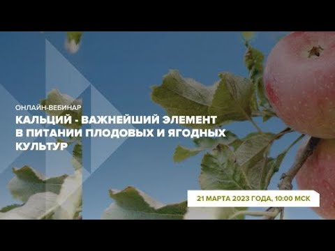 Видео: Онлайн-вебинар "Кальций - важнейший элемент в питании плодовых и ягодных культур"