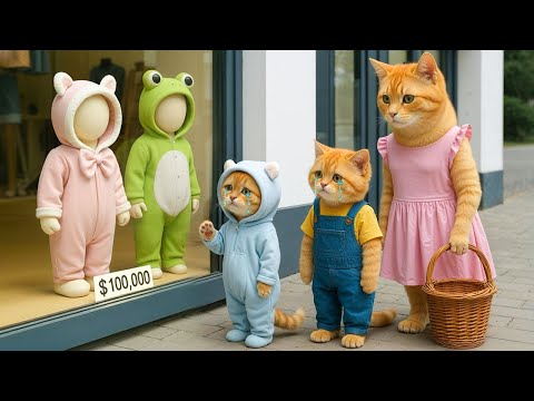 Видео: Когда рыжий котёнок не может позволить себе тёплую одежду, как мама-кошка исполняет его мечту? ❤️