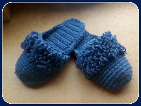 Видео: Вяжем  тапочки-шлепанцы крючком