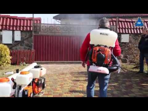 Видео: Опрыскиватель oleo mac mb 90 в работе