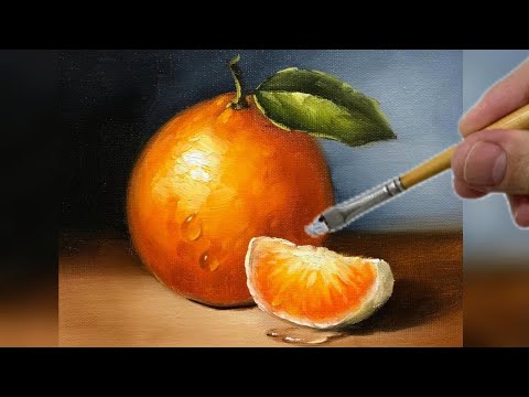 Видео: Рисуем апельсин с помощью света и тени / Реалистичная живопись шаг за шагом / Живопись с глубиной