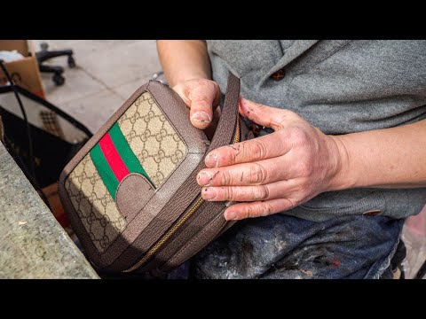 Видео: Старый GUCCI превратился в новую сумку через плечо. Корейский мастер по переработке кожи