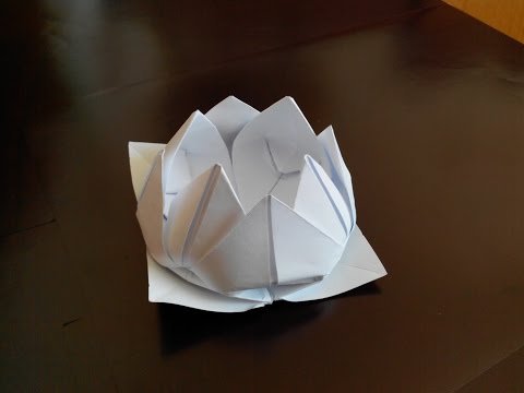 Видео: Цветок лотоса оригами, 12 лепестков, (Вариант 1); The lotus flower, the petals 12, (Option 1).