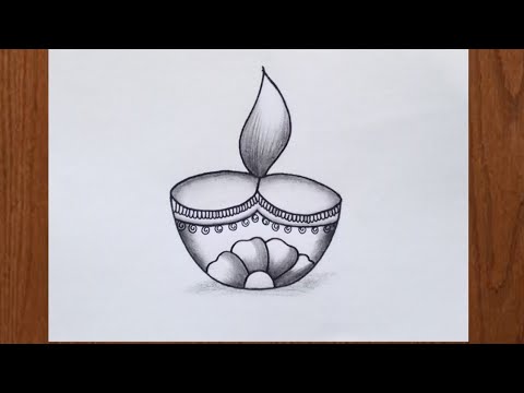 Видео: Рисунок Дия | Как нарисовать Дию шаг за шагом | Рисунок на Дивали | Рисунок Дия карандашный набросок