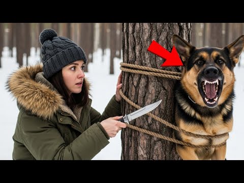 Видео: Она нашла немецкую овчарку К9, привязанную к дереву... То, что произошло дальше, шокировало всех....