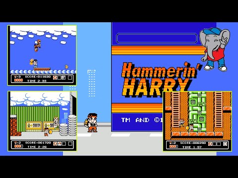 Видео: Hammerin' Harry (NES / Денди) - Прохождение. НЕ СПЛЮЩЕННАЯ картинка, БЕЗ фильтров. [1080p HD]