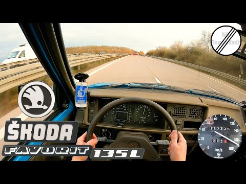Видео: 1992 Skoda Favorit 135L Максимальная скорость Немецкий автобан POV