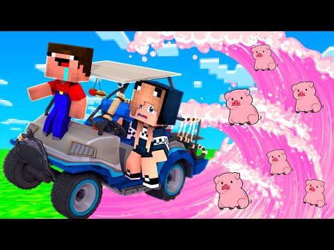 Видео: СПАСУТСЯ ЛИ НУБ И ДЕВУШКА ПРО ОТ ЦУНАМИ ИЗ СВИНЕЙ В МАЙНКРАФТ 100% ТРОЛЛИНГ ЛОВУШКА MINECRAFT