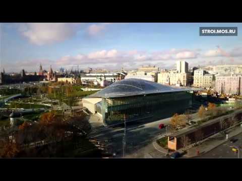 Видео: Парк «Зарядье»: концертный зал-трансформер под «стеклянной корой»