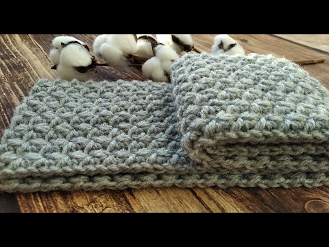 Видео: КАК СВЯЗАТЬ МУЖСКОЙ ШАРФ крючком МК / Crochet Scarf