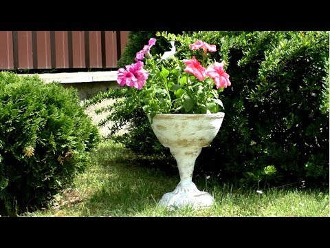 Видео: 🌺Как сделать садовую вазу из цемента  / How to make a garden vase of concrete