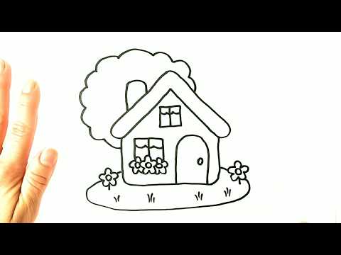 Видео: Рисуване  за деца🏡 Лесно рисуване на Хубава къща🏡
