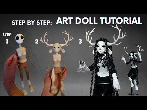 Видео: Как вылепить и покрасить ведьмовскую голову OOAK-куклы — с помощью Monochrome Goddess