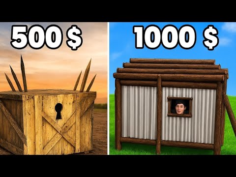 Видео: Выживание в самодельных микробункерах! 500 долларов против 1000 долларов