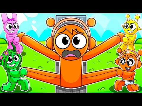 Видео: Sprunki играет в игру для 4 игроков «Растяни друга»..