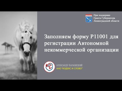 Видео: Выпуск 3. Как заполнить форму Р11001 для гос. регистрации АНО