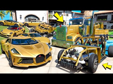 Видео: УГНАЛ КУЧУ ЗОЛОТЫХ ЧИТ ТАЧЕК В GTA 5! БИТВА ВОРОВ В ГТА 5 ОНЛАЙН!