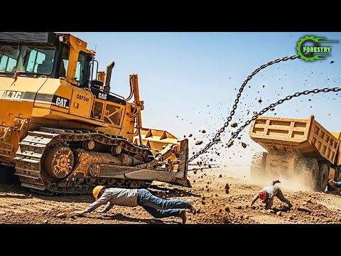 Видео: Потрясающие навыки оператора бульдозера настолько безумны, что можно подумать, будто это подделка...