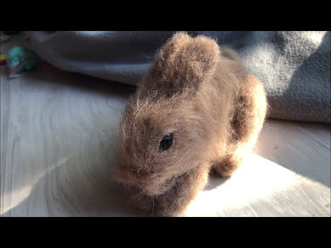 Видео: Пушистая игрушка из шерсти в технике сухого валяния. Декоративный кролик, зайчик. Мастер-класс