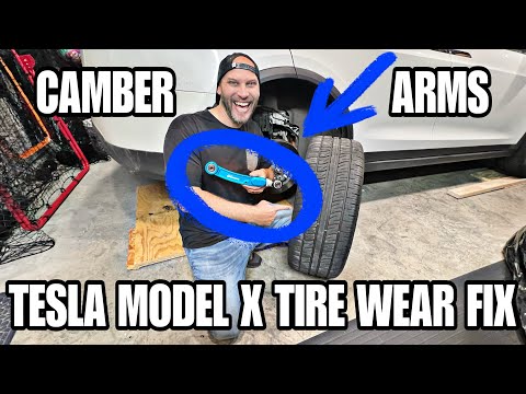 Видео: Tesla Model X, устранение износа шин, простая пошаговая установка рычага развала