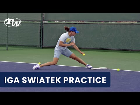 Видео: Посмотрите полную тренировку WTA Pro Иги Святек на BNP Paribas Open 2023 года (тренировки по тенн...