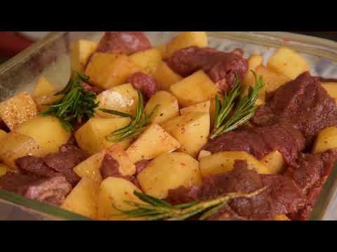 Видео: Запеченный картофель со свининой и розмарином. #Запеченныйкартофель #Картошкавдуховке