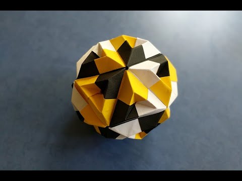 Видео: Кусудама из бумаги. Бумажный шар. Kusudama. Paper ball