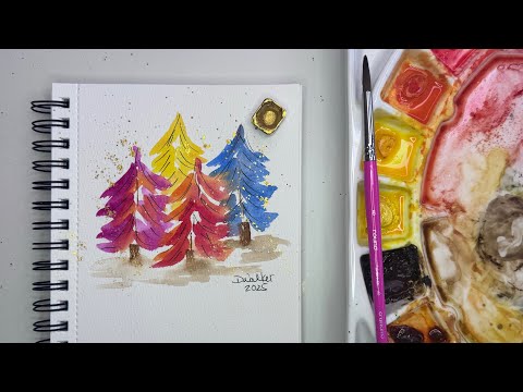Видео: Акварельные открытки к праздникам понравятся новичкам | Простые, расслабляющие и полные праздничн...