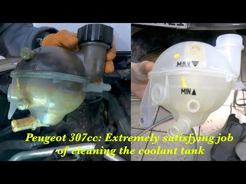 Видео: Peugeot 307cc: Очень приятно почистить бачок охлаждающей жидкости.