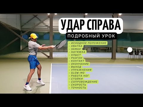 Видео: Удар справа (forehand) в теннисе.  Нюансы | Подробный ликбез по технике - основы