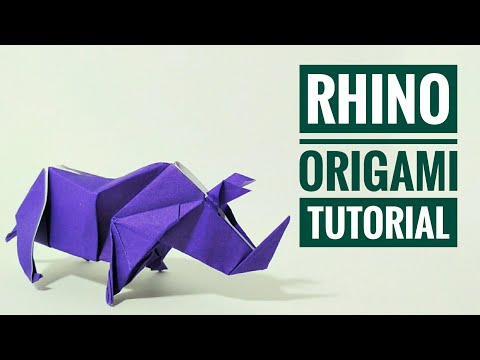 Видео: How to make origami rhino | Как сделать носорога оригами